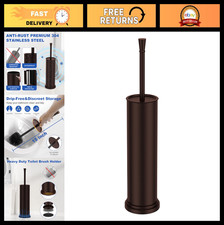 Heavy Duty Toilet Brush Set - 304 Stainless Steel, Removable Holder, Splash Guar