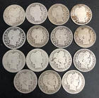 🔥 LOT OF 15 - Barber Quarter Dollar $0.25 90% Silver (dates in description)