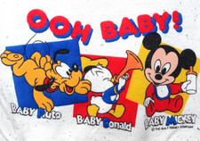 Vintage Disney Baby Sweatshirt 18 Month Toddler Mickey Pluto Donald Duck 80s 90s