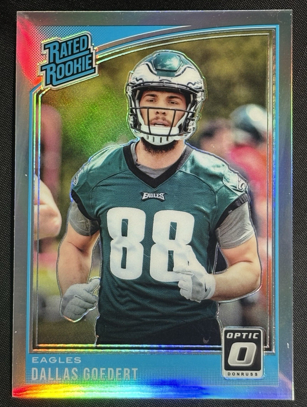 2018 Panini Optic Rated Rookie Silver Prizm Holo Dallas Goedert RC #197 Eagles