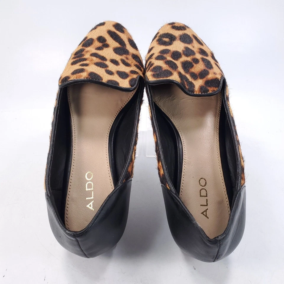 Aldo 休闲一脚蹬粗跟芭蕾平底女式 6.5 码豹纹 — 第 4/4 张图片