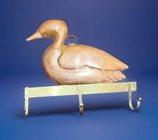 Vintage MCM Copper Duck Kitchen Tool Hanger Key Holder Hat Rack Brass Wall Hook