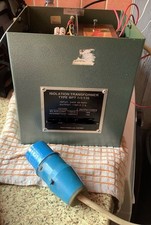 Wall Mounted 110 v CTE TRANSFORMER IN STEEL ENCLOSURE & 230v Commando Plug-USED