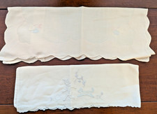 2 Vintage Baby Pillow Cases - Hearts  Child with Dog