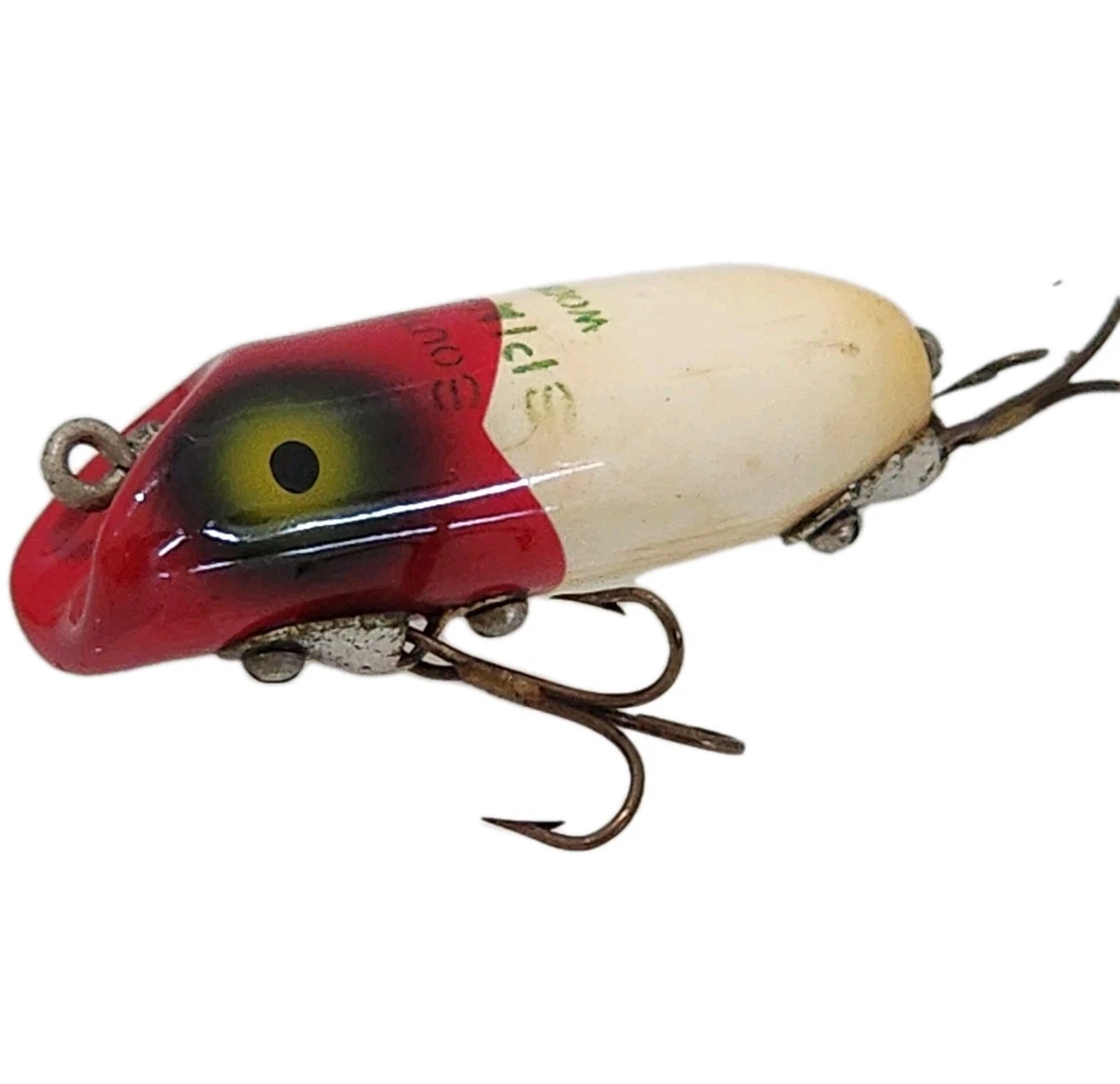 LEURRE DE PÊCHE SOUTH BEND 27/8 VINTAGE EN BOIS PIKIE-ORENO PERCHE