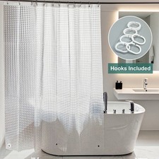 Hotel Quality EVA Waterproof Shower Curtain, 72x72 Inches, Durable and Safe