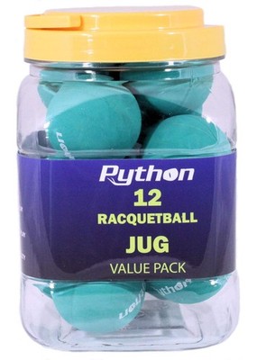Python Racquetball Green Racquetballs Value Pack  12 Ball Jug