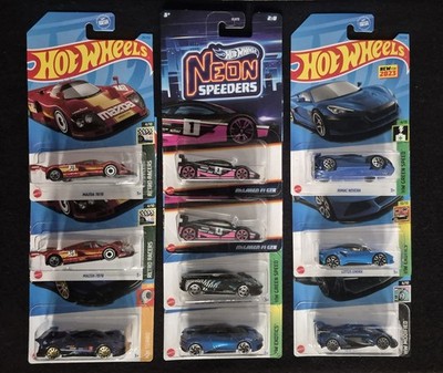 Hot Wheels Mainline Lot of 10 EXOTICS (Mazda, McLaren, Pagani) Nr Mint Cards