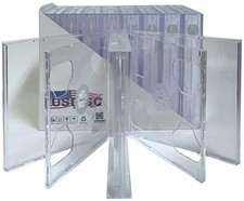 USDISC CD Jewel Cases Chubby 24mm, Sextuple 6 Disc Clear Lot