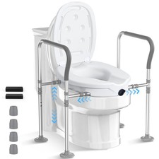 Raised Toilet Seat with Handles,Elevated Toilet Seat Riser for Seniors,Toilet