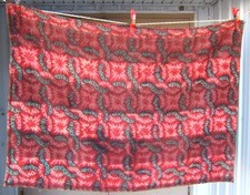 Antique Carriage Ride Robe Blanket Starburst Red, Pink & Green 40" by 60"