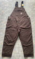 NEW Carhartt 104031 DKB Double Knee Brown Overalls Men  s 3XL Short Quilt Lined