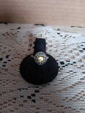 Sterling Silver Cushion Cut Yellow Citrine Ring