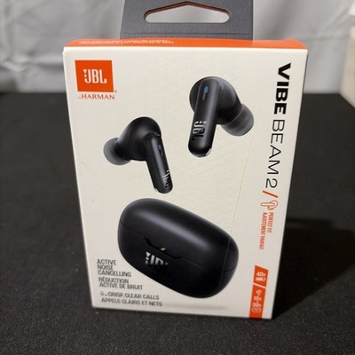 JBL HARMAN Vibe Beam 2 Noise Cancelling Wireless Bluetooth Earbuds black New