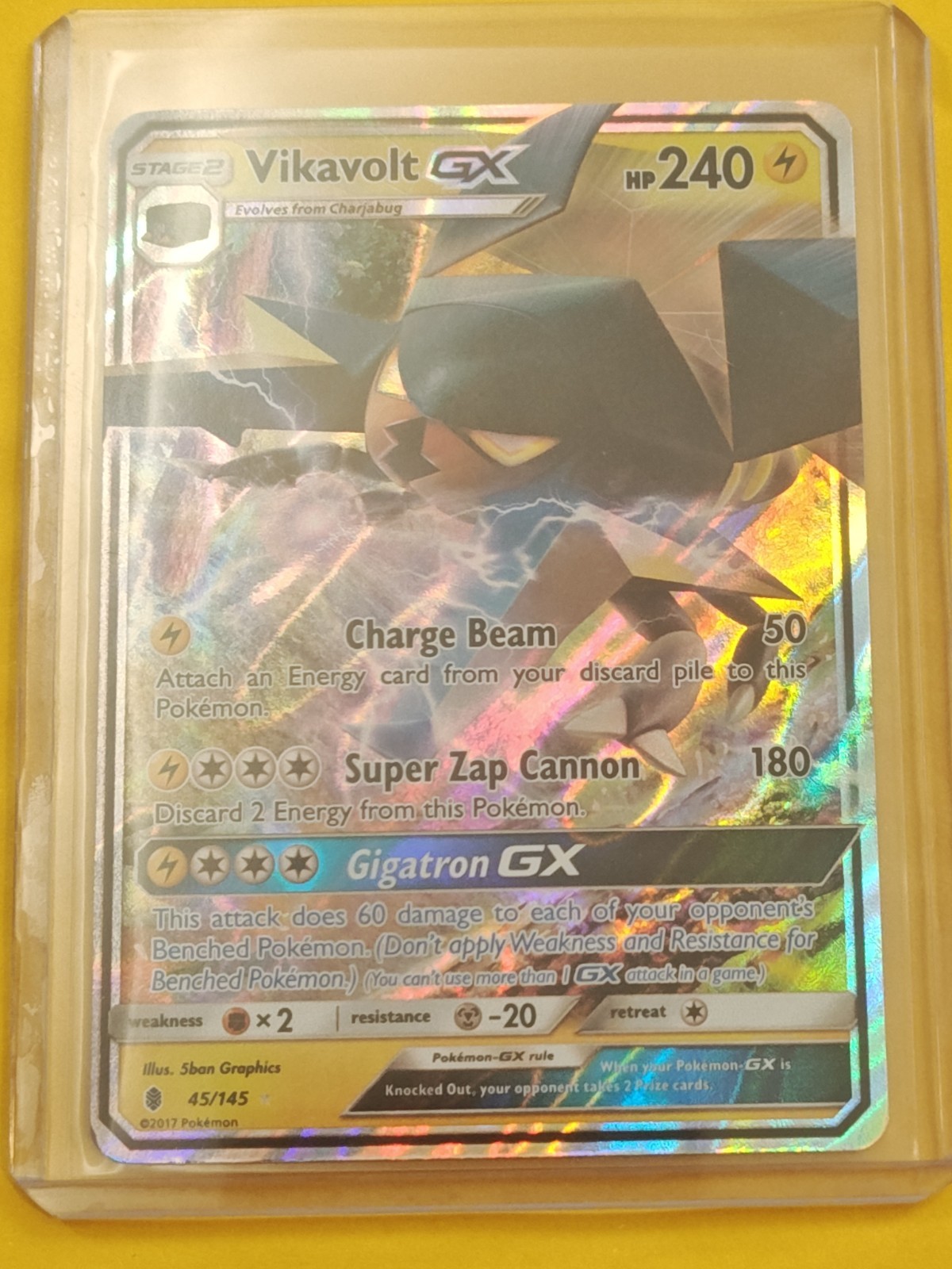 Vikavolt GX 45/145 Holo Ultra Rare Guardians Rising Pokemon Lightly Played