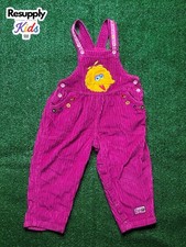 Vintage Sesame Street Big Bird Corduroy Magenta Overalls