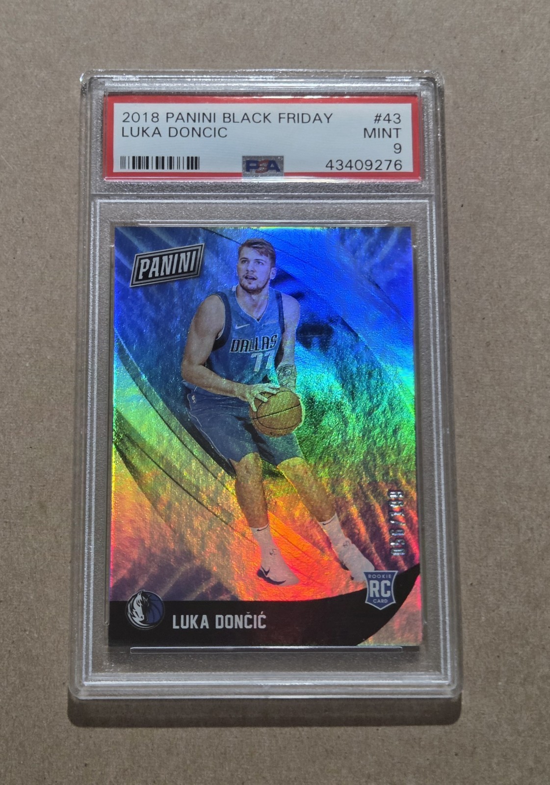 2018-19 Panini Black Friday Luka Doncic RC #43 /199 PSA 9 view 2