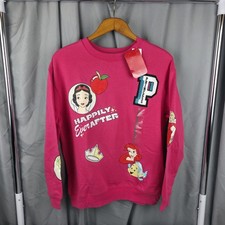 NWT Disney 100 Retro Reimagined Women's Size M Happily Princess Pink Sweatshirt