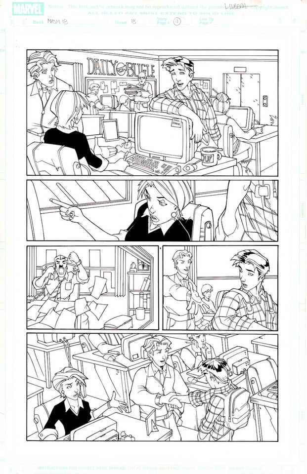 Marvel Age SPIDER-MAN 18 pg 11 ORIGINAL Comic Art - Logan LUBERA J Jonah Jameson Comic Art