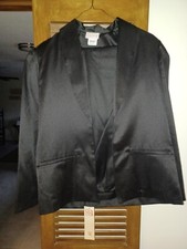 COS COB Pantsuit, Black Satin, Unlined, Jacket 11-12, Pants 14