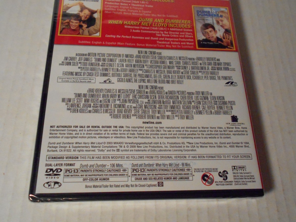 Dumb and Dumber & Dumberer When Harry Met LLoyd New Factory Sealed