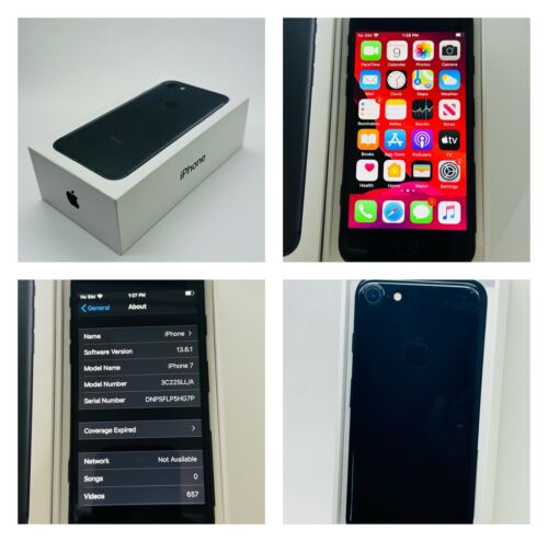 Apple iPhone 7 - 128 GB - BLACK (Unlocked) A1778 w/ Box GREAT!