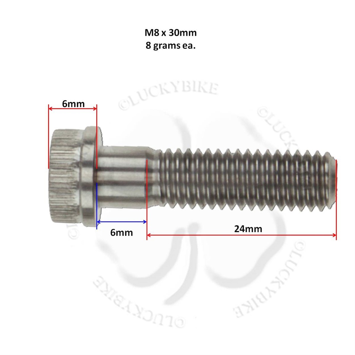 1x Titanium Steering Head Bolt 8mm M8 x 20mm For Ducati 77157278B