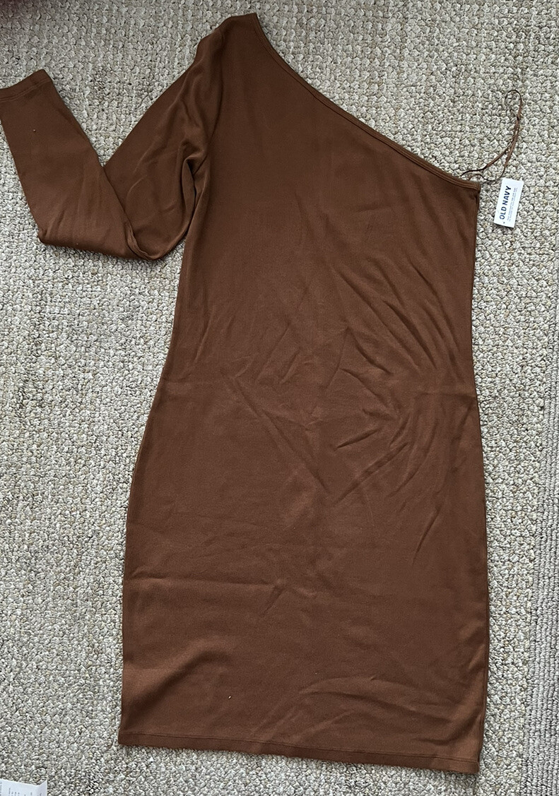 rib knit dress old navy Women's Fitted One-Shoulder Rib-Knit Mini Size XL NWT! LUXURY GIFT