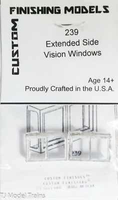 Custom Finishing Models HO #239 Extended-Vision Side Windows (White Metal)