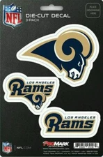 New NFL Los Angeles Rams Team ProMark Die-Cut Decal Stickers 3-Pack