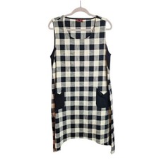 ISLE Melis Cozan Cotton Navy Check Lagenlook Dress