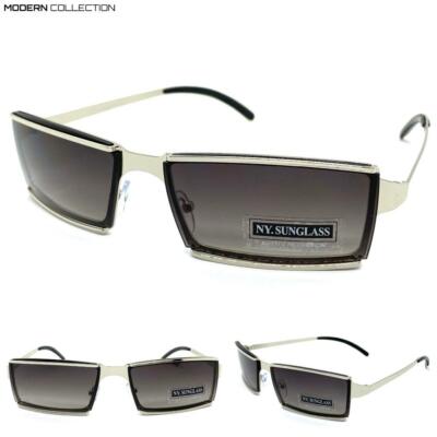 Classy Elegant Sophisticated Contemporary Modern SUN GLASSES Silver Metal Frame