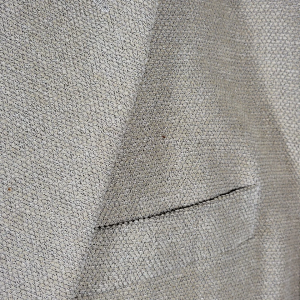 VTG Claiborne Men's Sport Coat Woven in Italy Beige Cotton Wool Blend Size 42R - Image 4 of 4