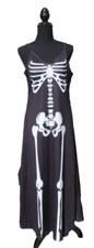 New Womens Black / White Halloween Skeleton Halloween Dress Costume