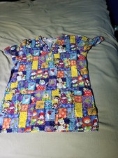 Snowman Scrub Top Small Women's