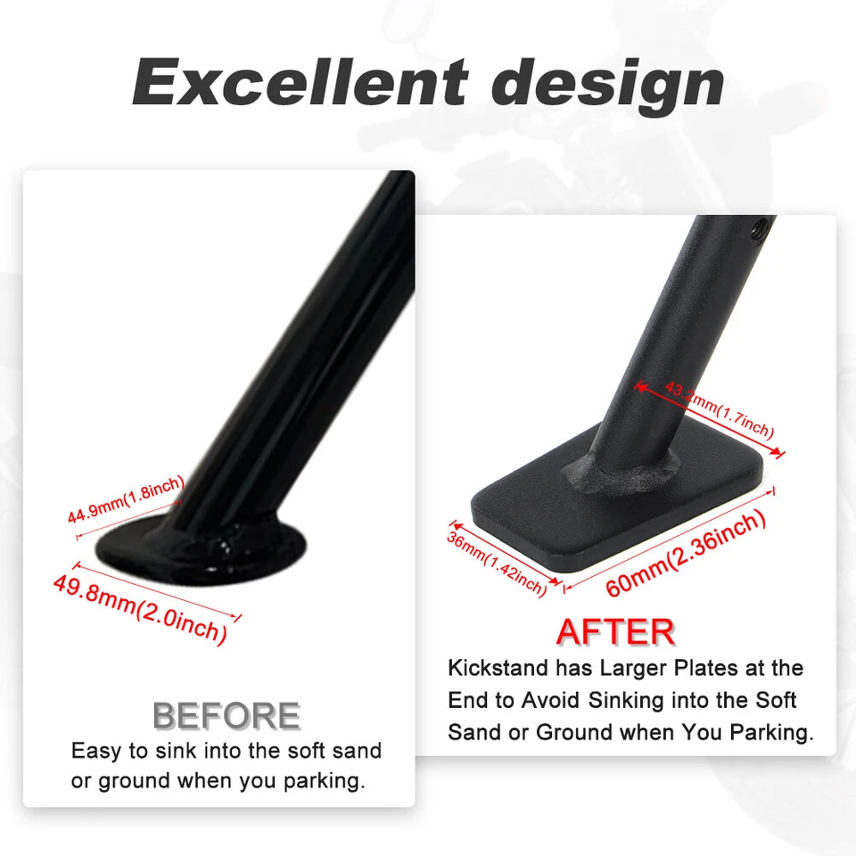 Side Motorcycle Adjustable Kickstand Stand Fit For Yamaha TW200 1987-2025 2023 - Image 4 of 4