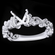 7-8 MM ROUND SILVER 925 VINTAGE SOLITAIRE SETTING SEMI MOUNT ENGAGEMENT RING