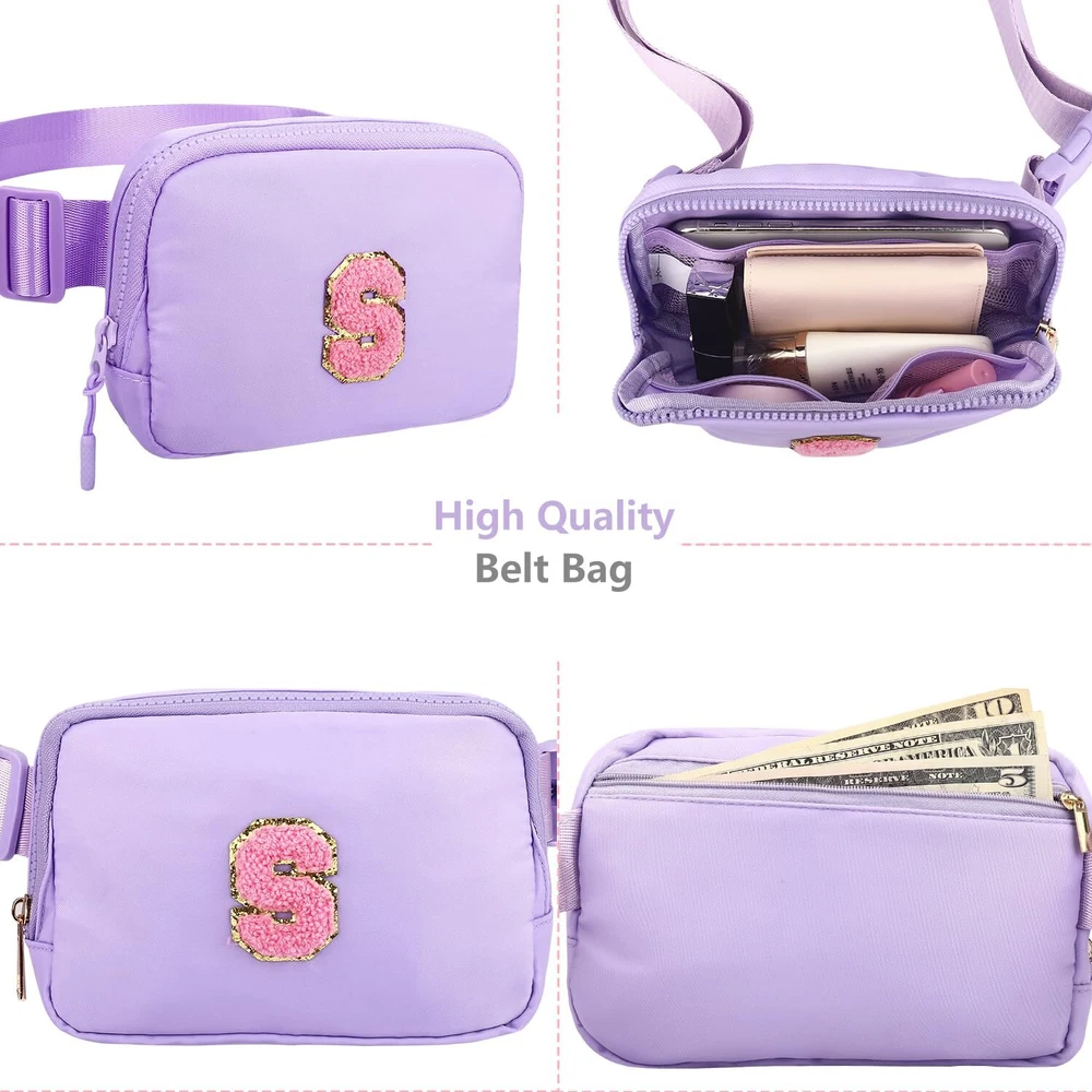 Girls Belt Bag for Fanny Pack - Initial Crossbody Bag for Birthday Gifts for ...
