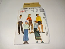Uncut Easy McCall's 2891 Girls' Shirt Skirt & Pants Size 7, 8, 10