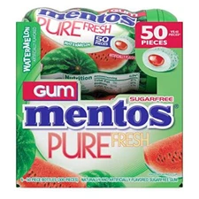 Mentos Pure Fresh Sugar-Free Chewing Gum Xylitol, Watermelon, 50 Piece 6 Bottles