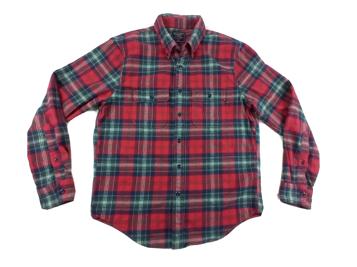 シャツ chin mens Abercrombie & Fitch Flannel Shirt Plaid Mens Medium Long Sleeve