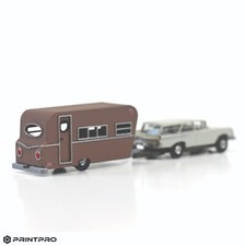 Printpro HO Scale Slot Car Brown Camper Trailer Kit Fits Aurora Thunderjet