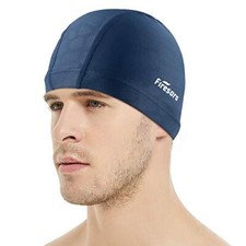 Fabric Swim Cap, High Elasticity Swimming Cap Keeps Hair Clean Skyblue