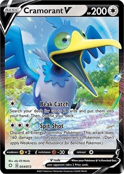 Cramorant V (#054/072) - Holofoil SWSH - Shining Fates NM Pokemon