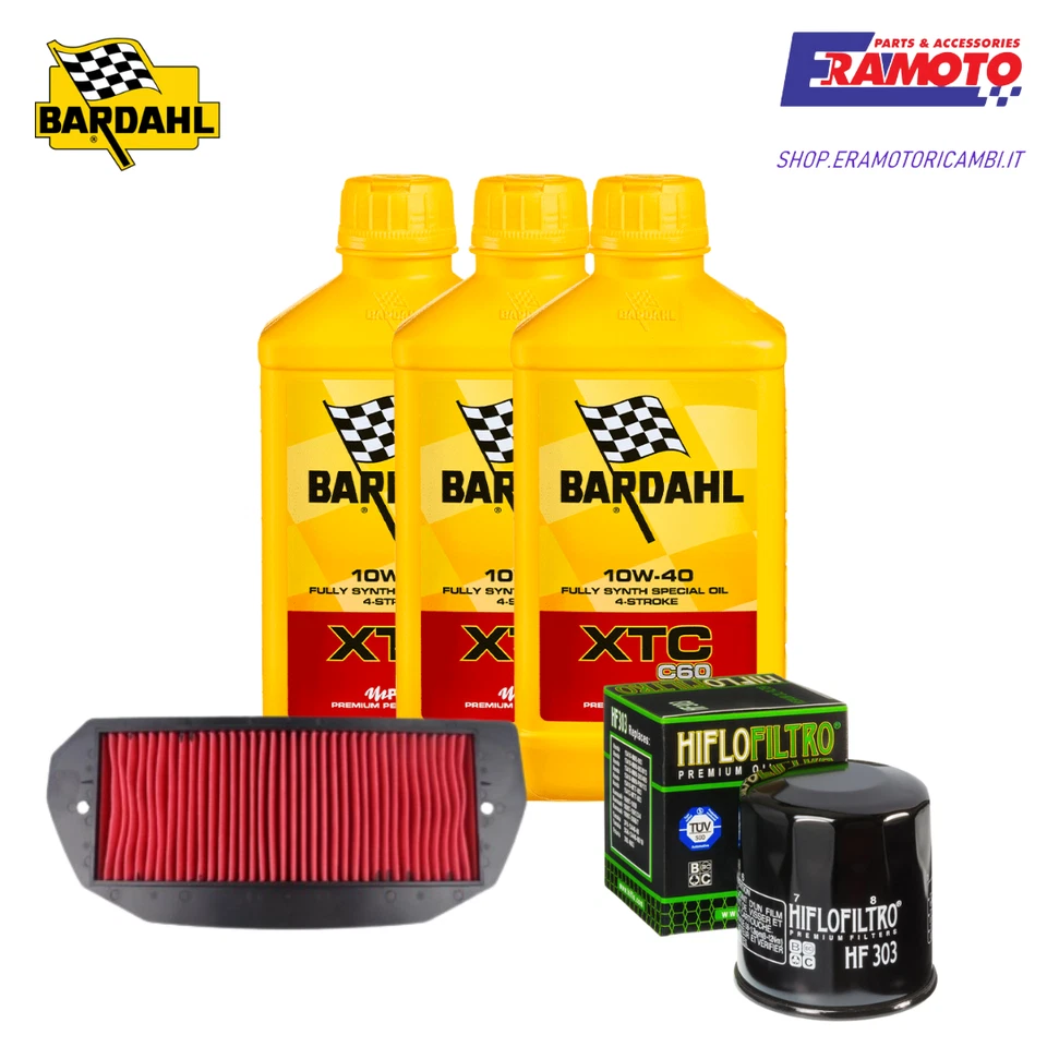 Kit de servicio Bardahl XTC 10W40 + filtros de aceite y aire para YAMAHA YZF 750 R/SP Foto 3 de 4