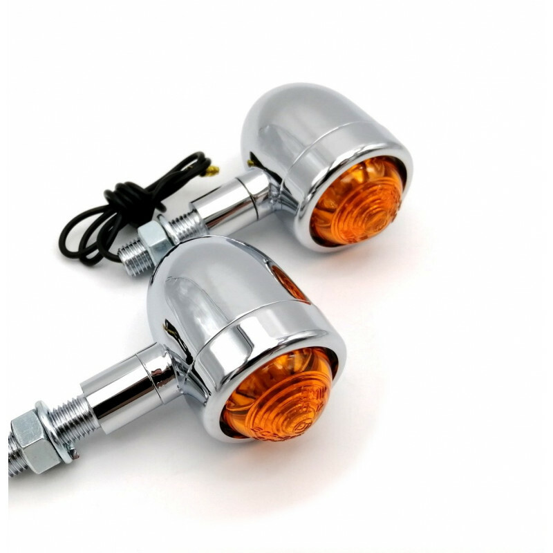 Clignotants moto Kurt Brazoline étanches à coque chromée robuste