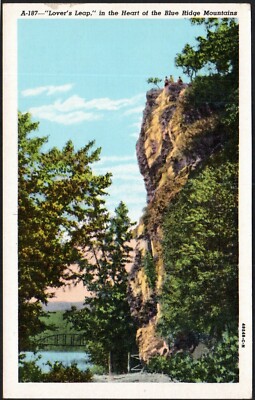 Postcard Lover's Leap Blue Ridge Mountains Asheville North Carolina