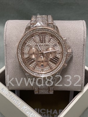 Michael Kors MK6452 Wren Rose Gold Pave Glitz Stainless 