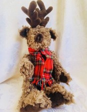Russ Berrie Moose Plush with scarf named Buck Winter Christmas Stuffed Animal