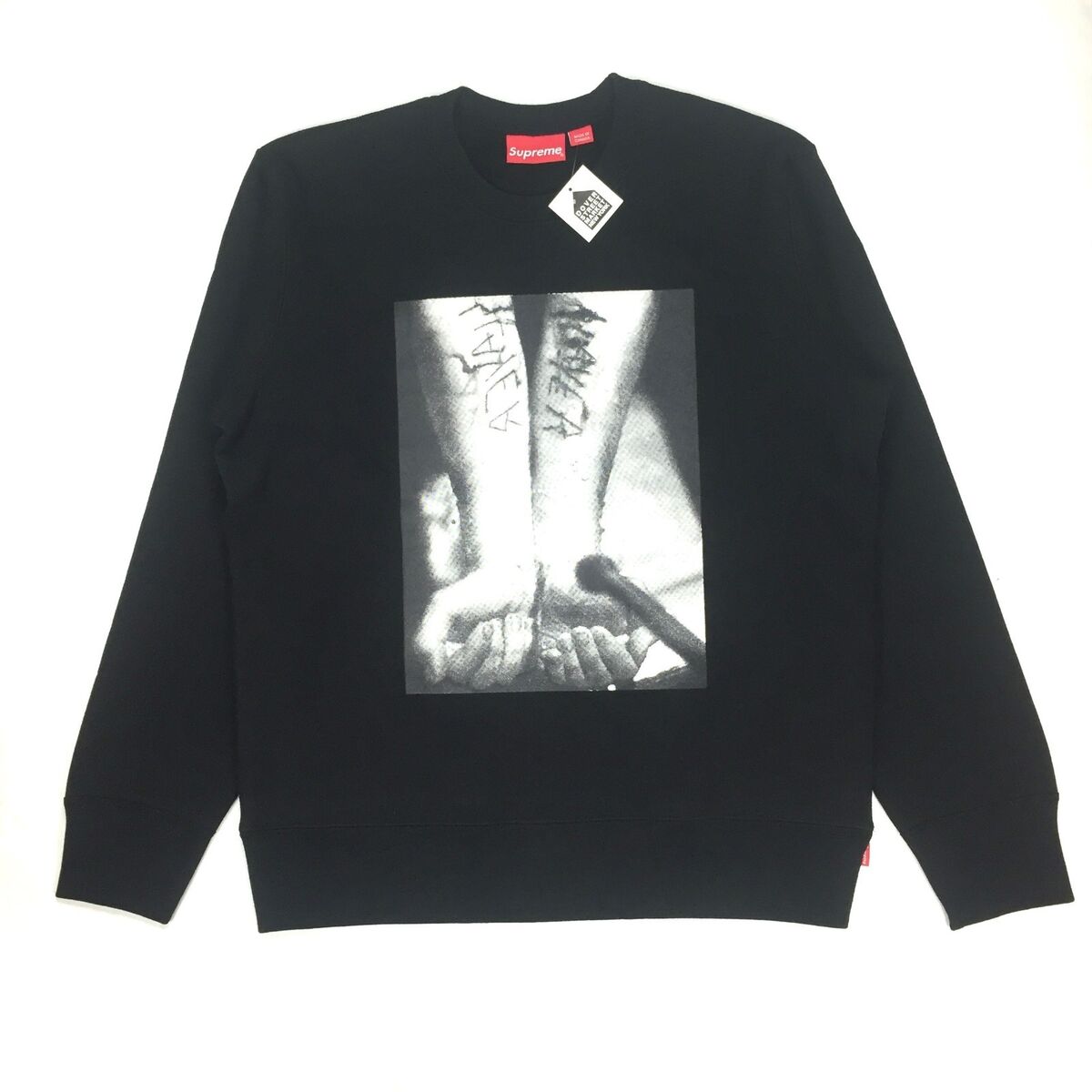 NWT Supreme x Slayer Mens Black Cutter Photo Print Crewneck NWT Supreme x Slayer Mens Black Cutter Photo Print Crewneck